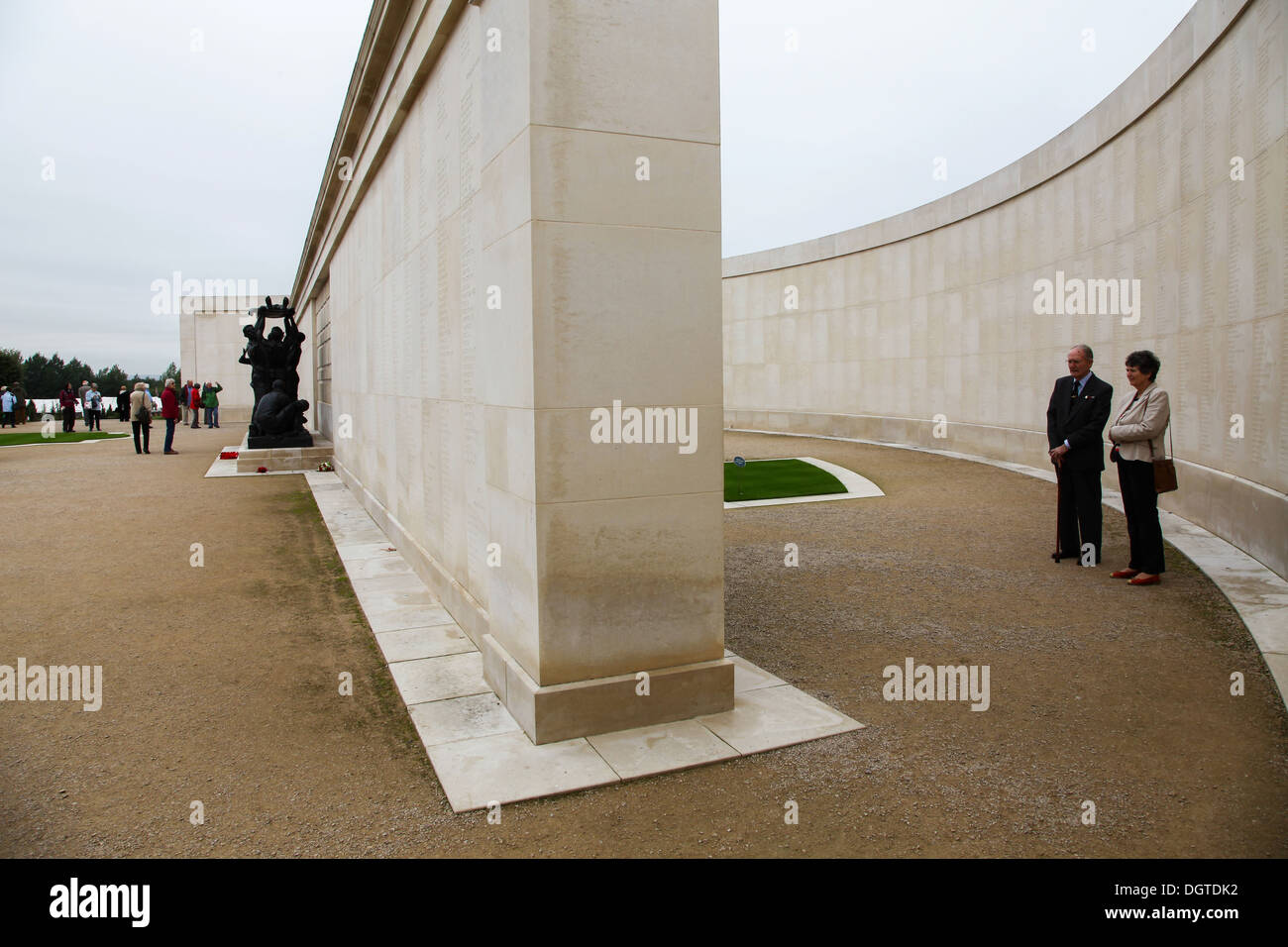 People looking at the Armed Forces Memorial wall, National Memorial