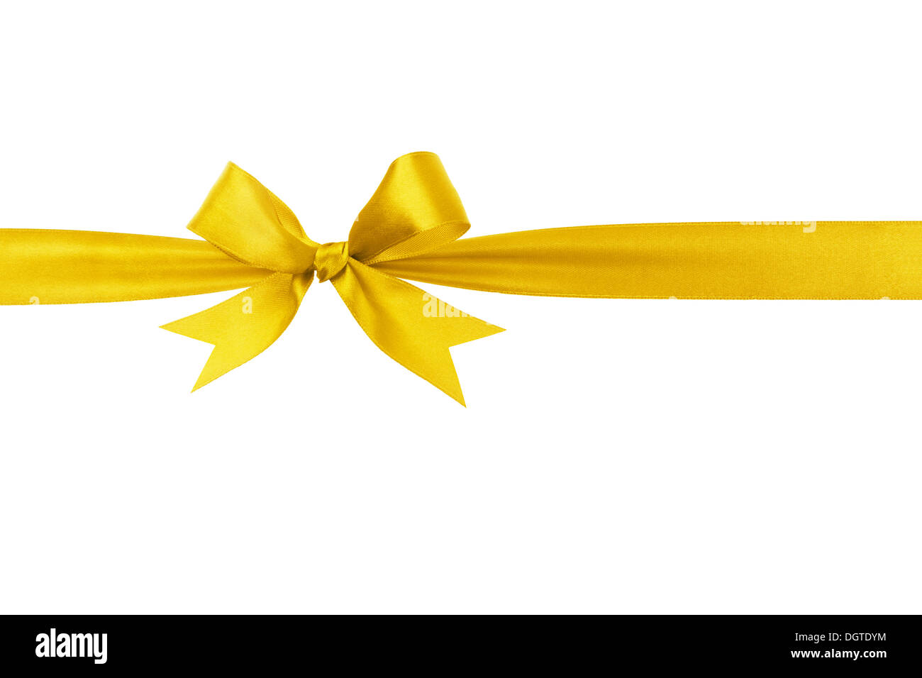 handmade yellow ribbon bow horizontal border, isolated Stock Photo Alamy