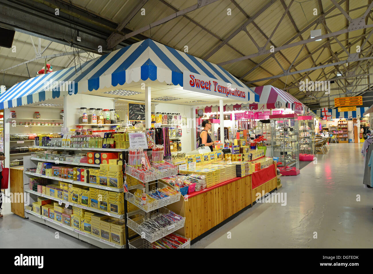 'Sweet Temptations' confectionery stall in Exmouth Indoor Market, The Strand, Exmouth, Devon