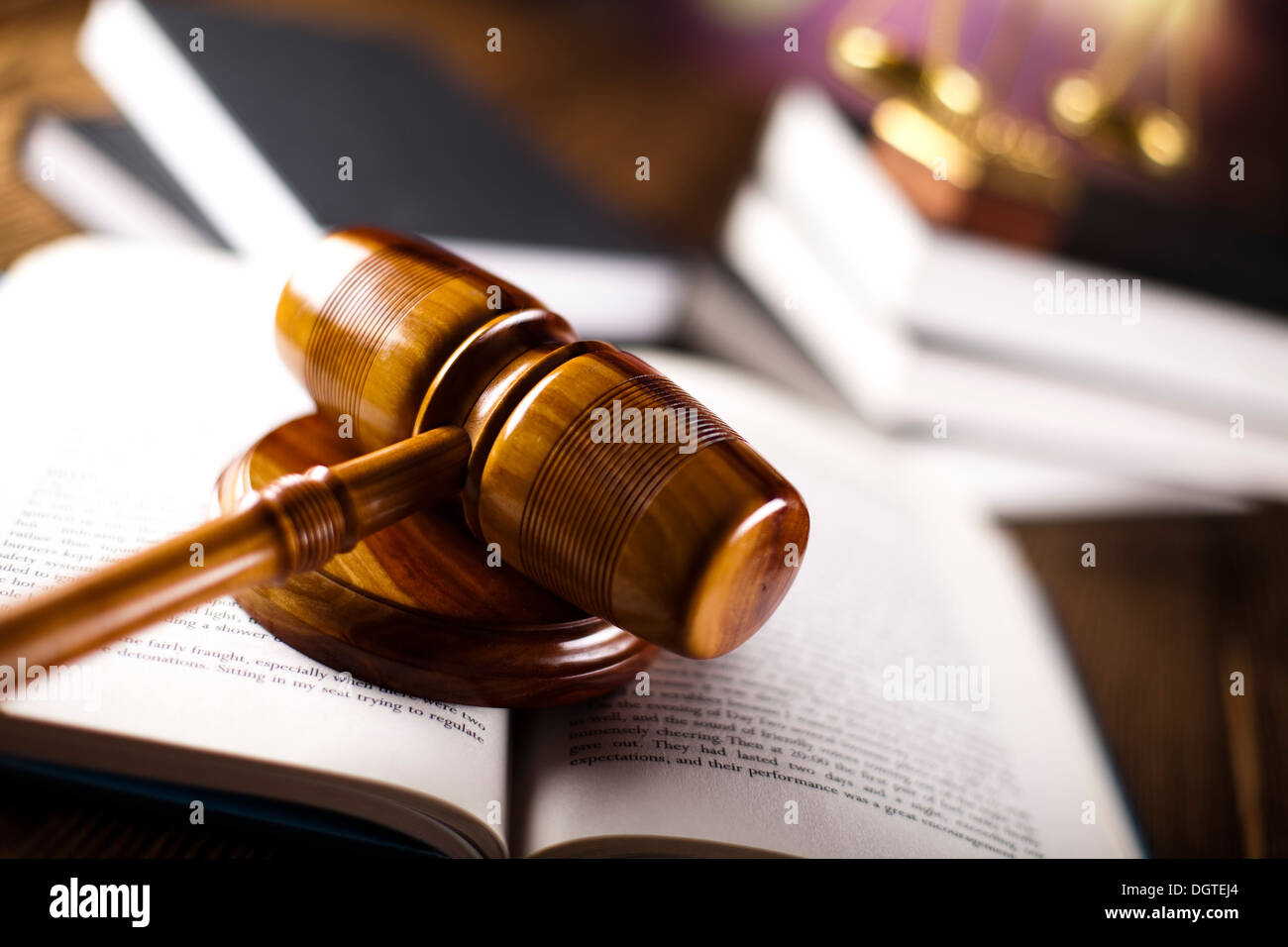 Scales of justice, gavel and law book Stock Photo Alamy