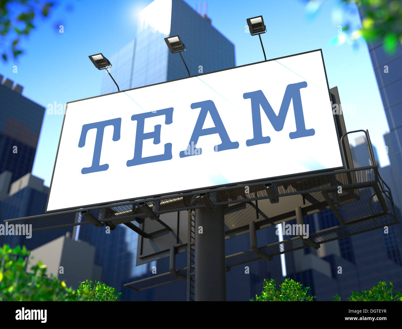 Team Concept on Billboard. Stock Photo