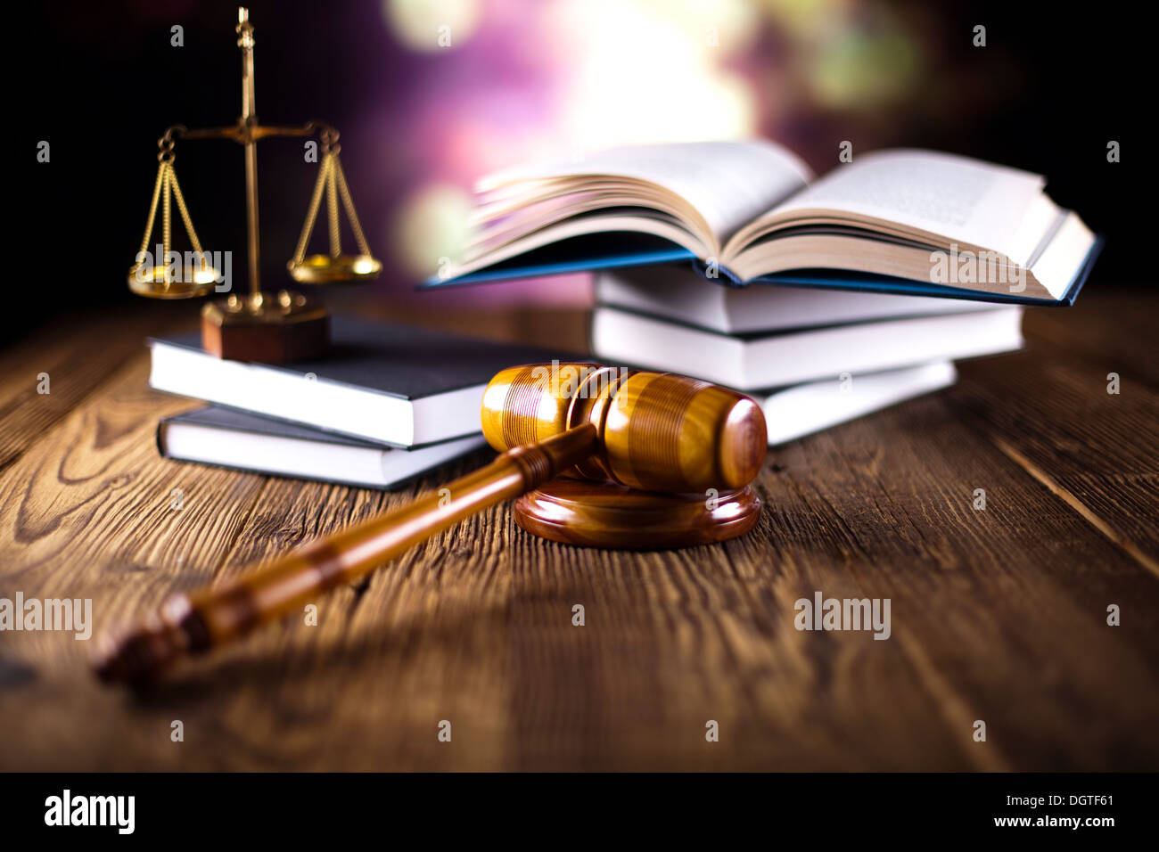 Scales of justice, gavel and law book Stock Photo Alamy
