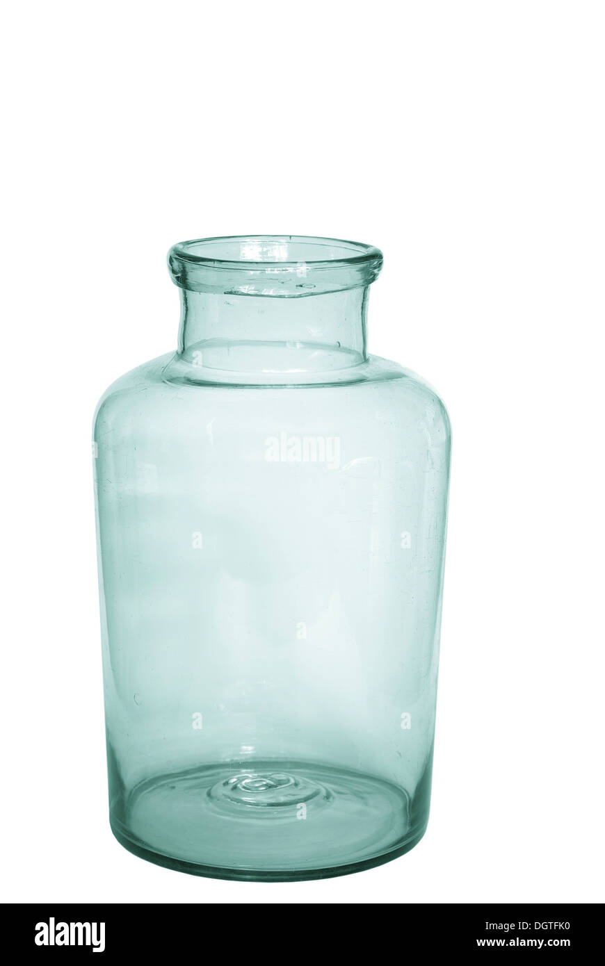 empty glass jar on white background Stock Photo