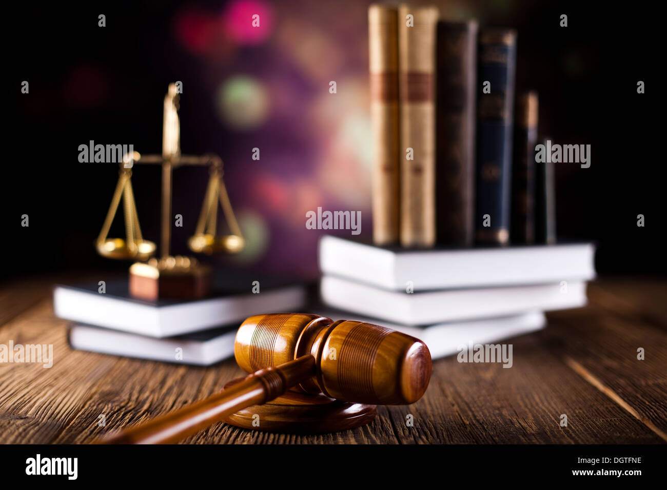 Scales of justice, gavel and law book Stock Photo Alamy