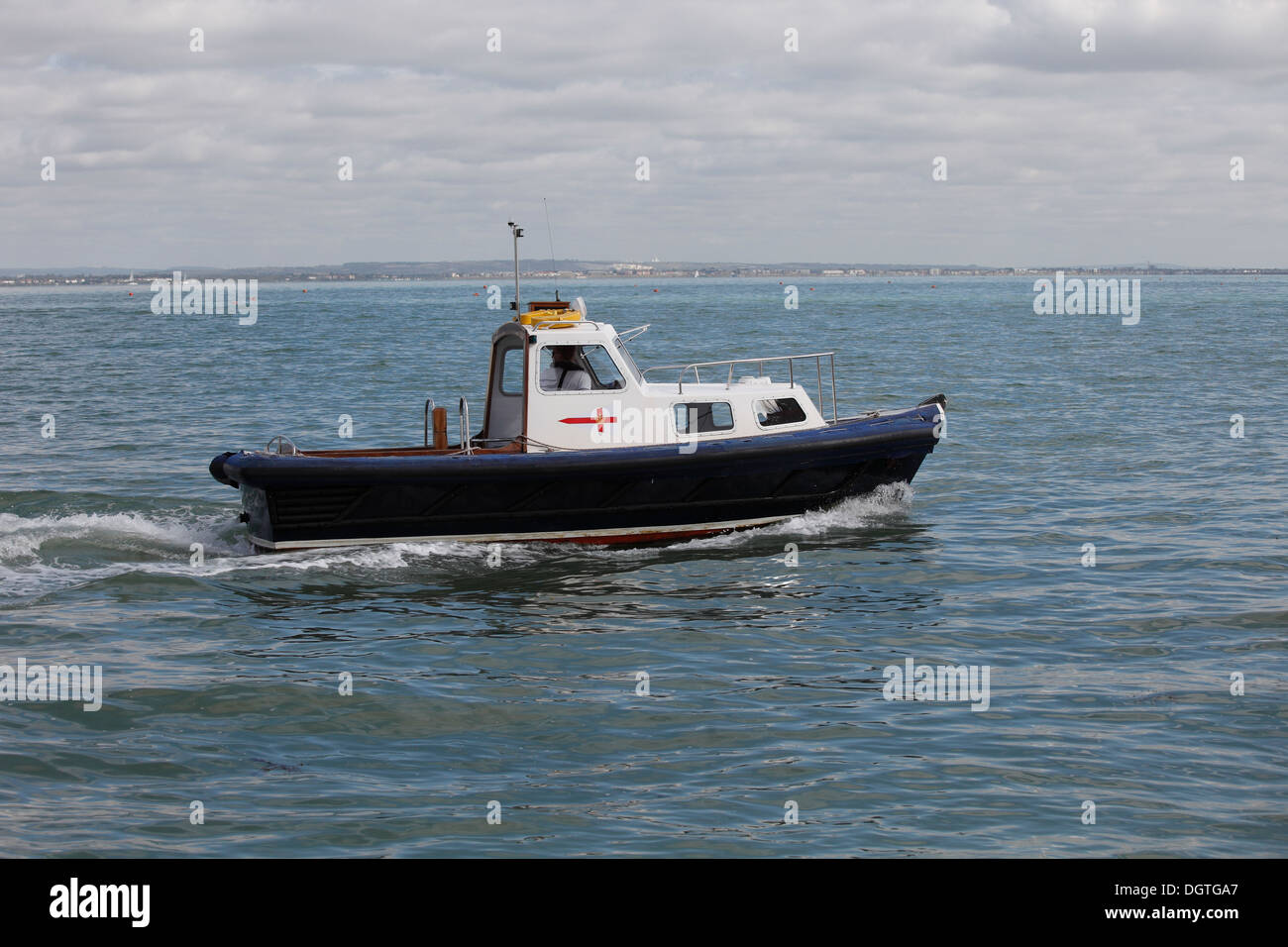 Small harbour patrol vessel Cowes, Isle of Wight, Hampshire, England Stock Photo
