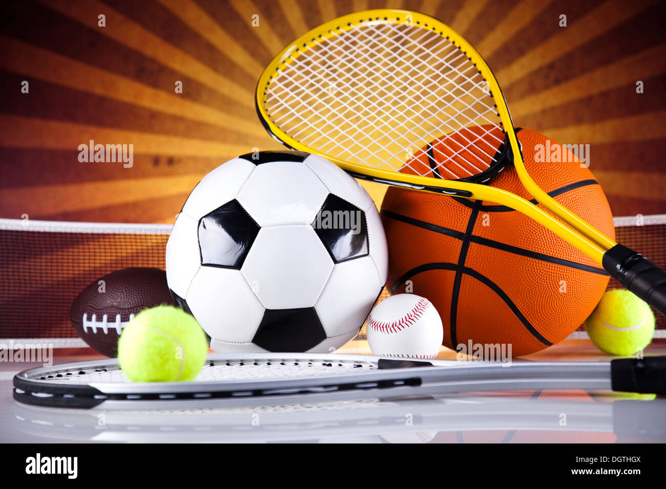 Sport equipment and balls Stock Photo Alamy