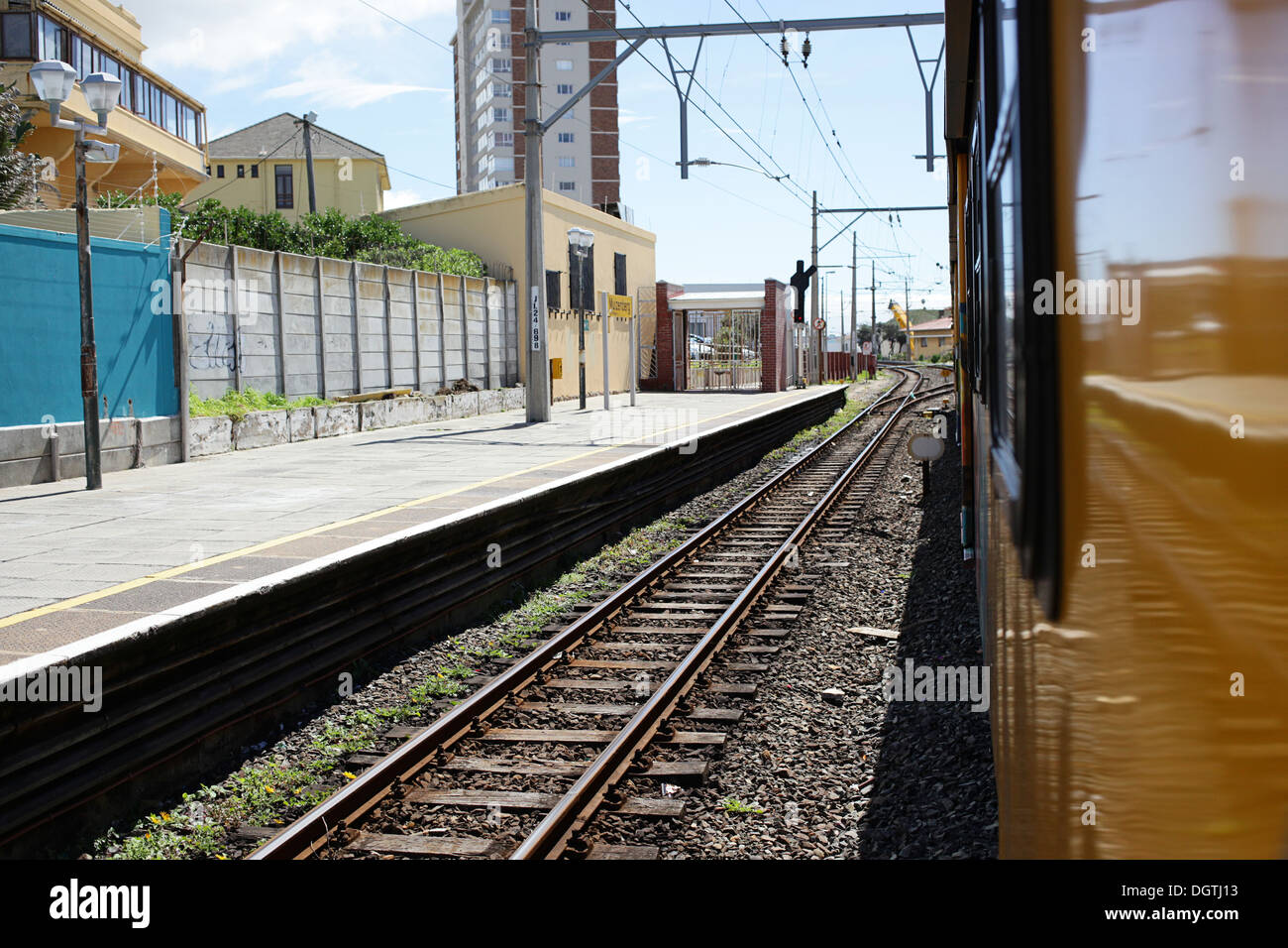 Railway tracks Claremont Station Western Cape Stock Photo Alamy