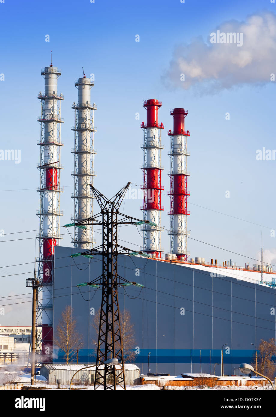 new unit of combined heat and power plant Stock Photo