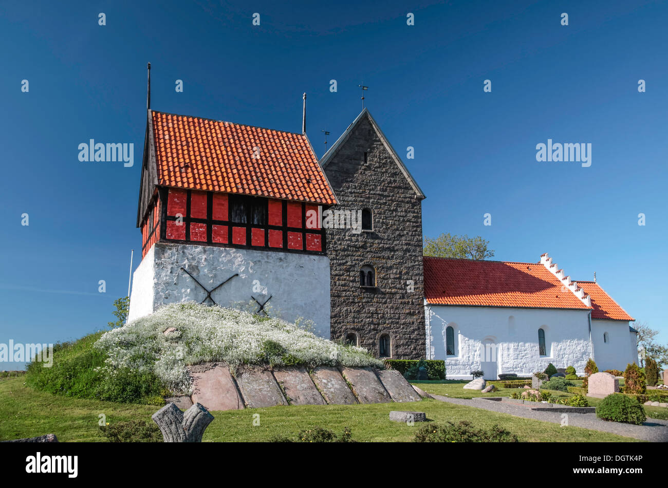 Historic church Ruts Kirke on Bornholm, Denmark Stock Photo