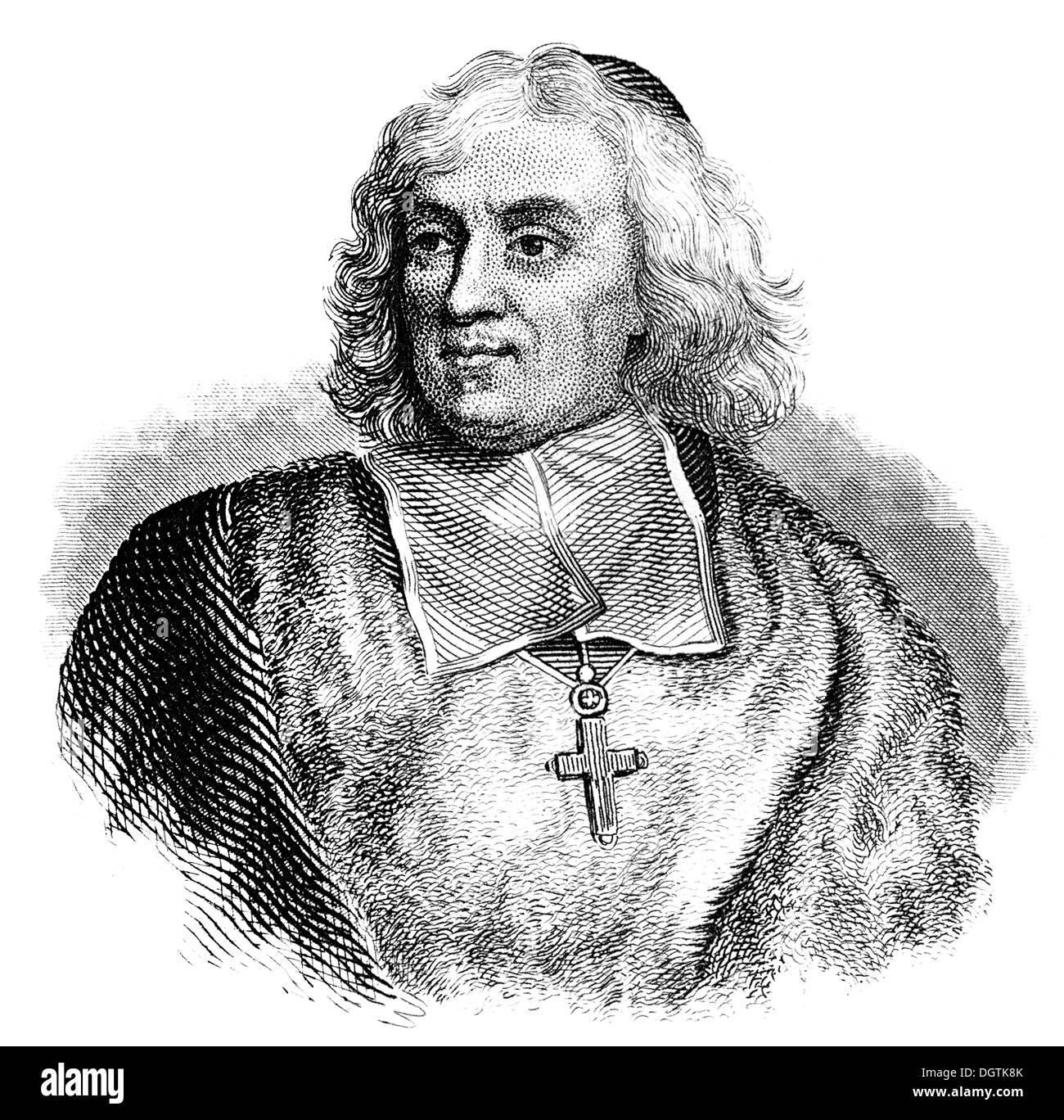 Jacques Bénigne Bossuet, 1627 - 1704, a French bishop and author, Stock Photo