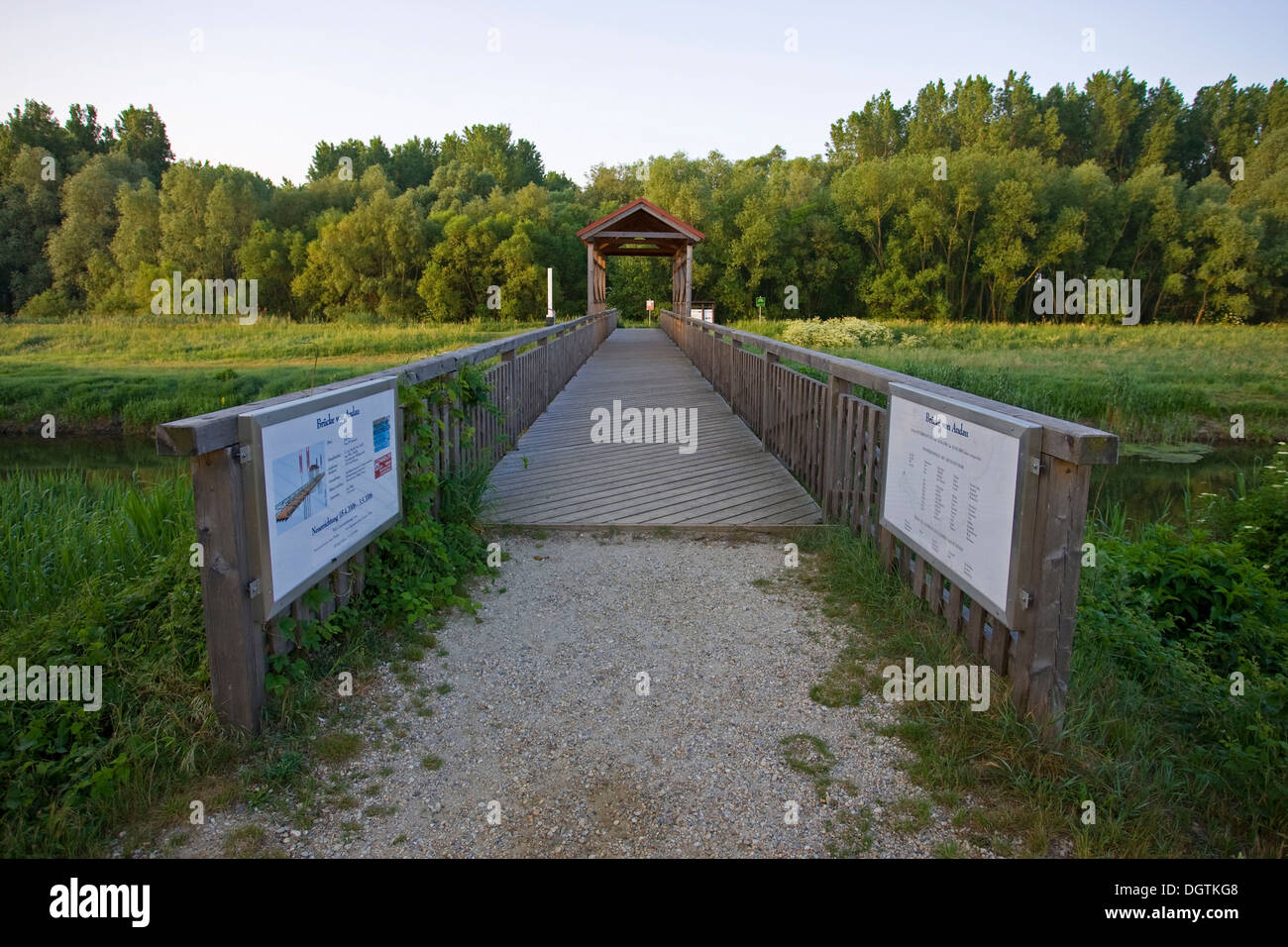 Andau Bridge, after the crushing of the Hungarian uprising, tens of thousands of people fled to Austria through here, Seewinkel Stock Photo