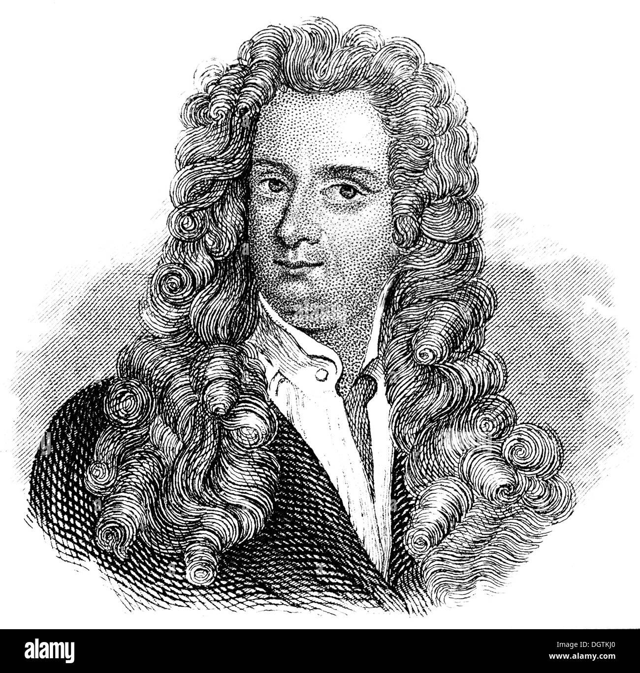 Sir Isaac Newton PRS MP, 1642-1726, an English physicist and mathematician Stock Photo