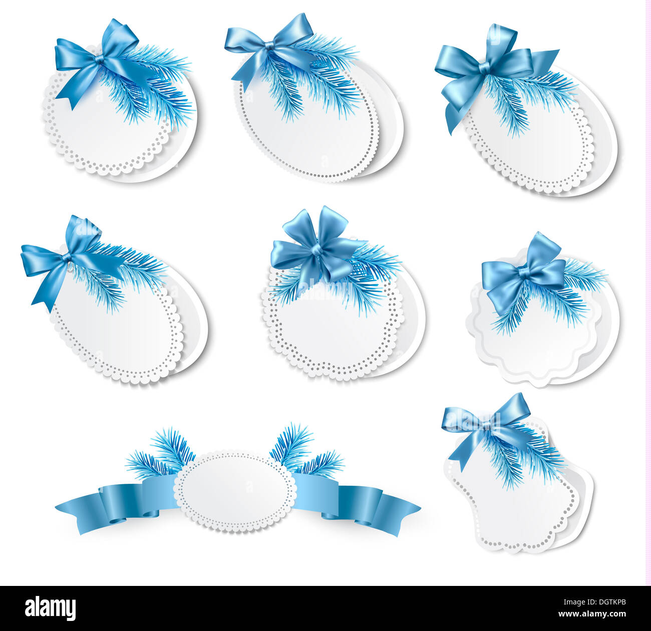 Big set of gift bows with ribbons. Vector illustration Stock Photo - Alamy