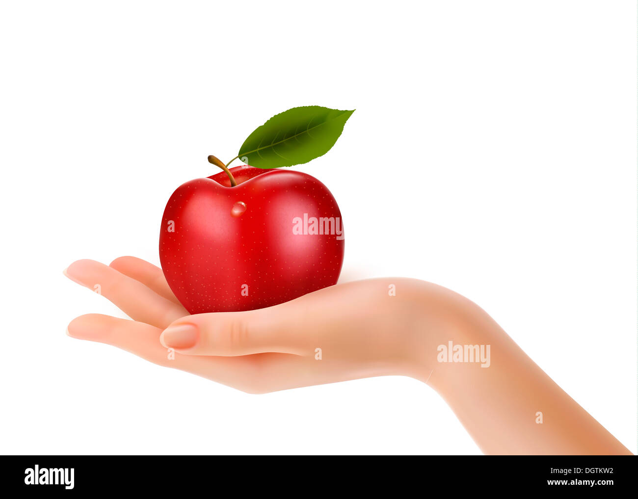 Яблоко в руках на прозрачном фоне