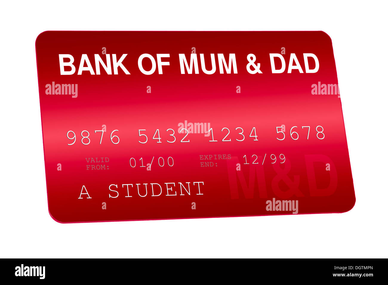Bank of Mum and Dad Credit Card Family Finances Stock Photo