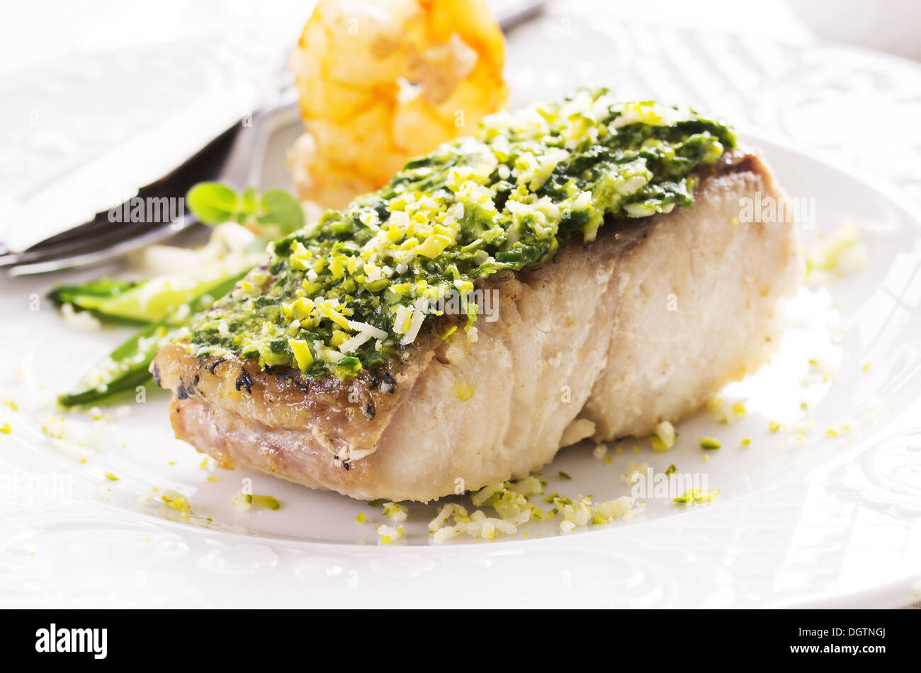 fish filet with vegetable Stock Photo