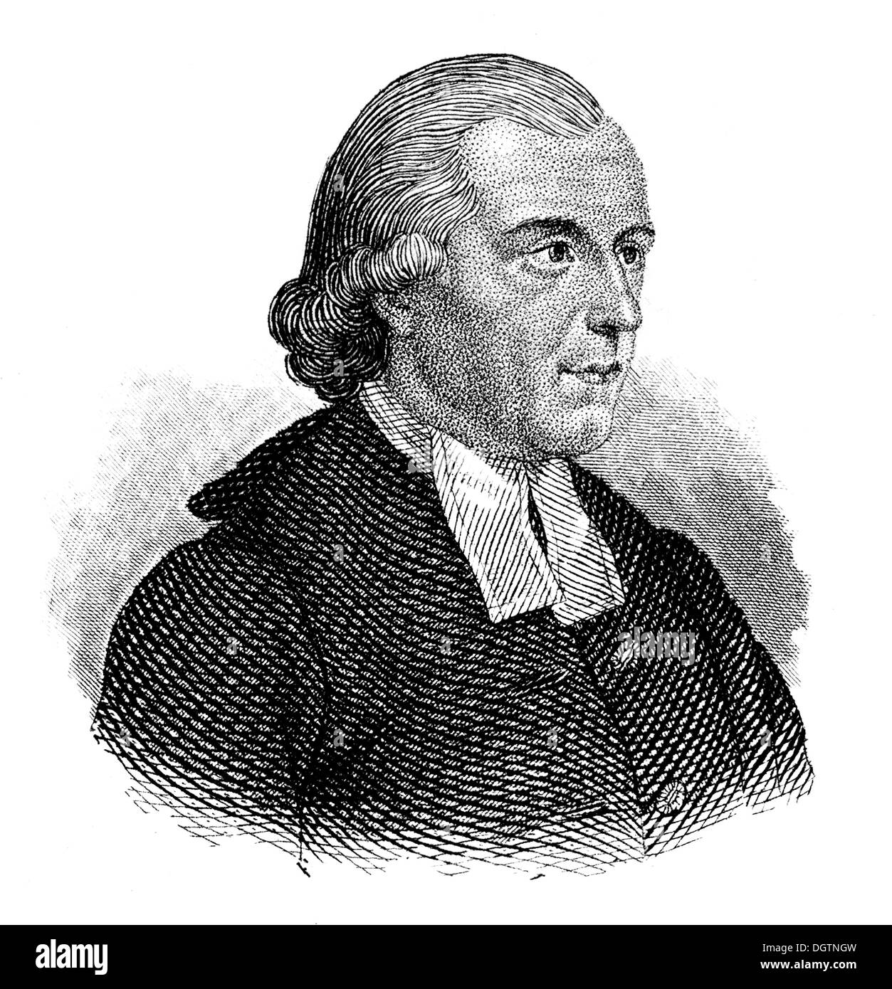 Franz Volkmar Reinhard, 1753 - 1812, a German Protestant theologian, Stock Photo