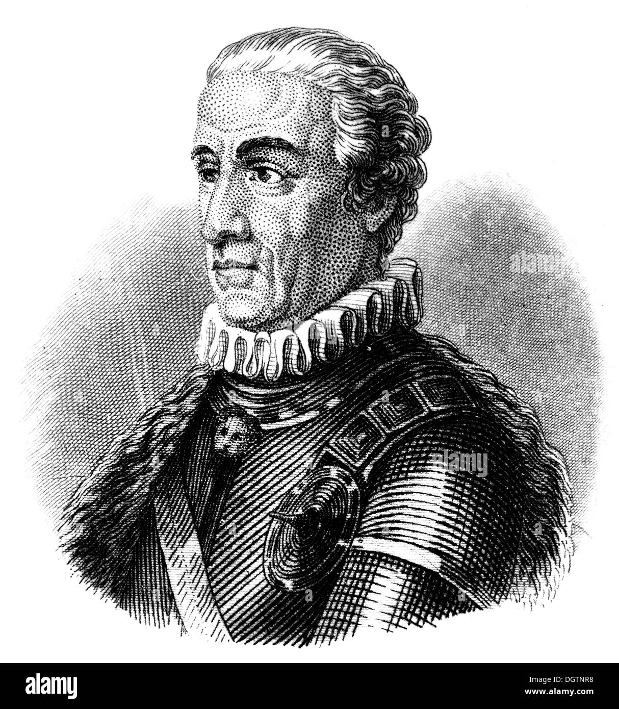 Gideon Ernst Freiherr von Laudon or Laudohn or Loudon, 1717 - 1790, an Austrian general, Stock Photo