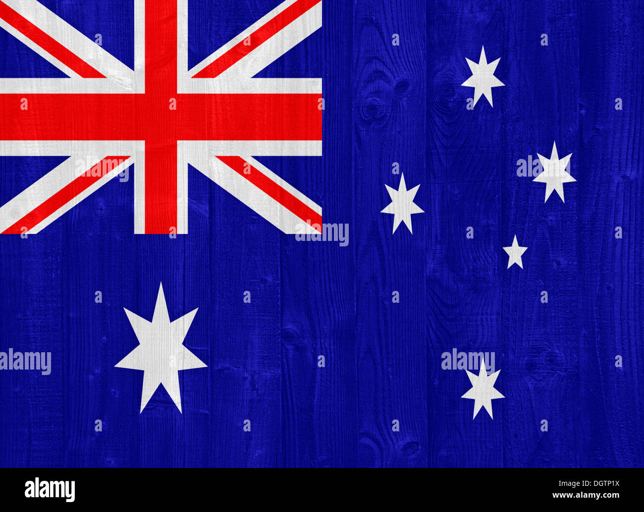gorgeous Australia flag painted on a wood plank texture Stock Photo - Alamy
