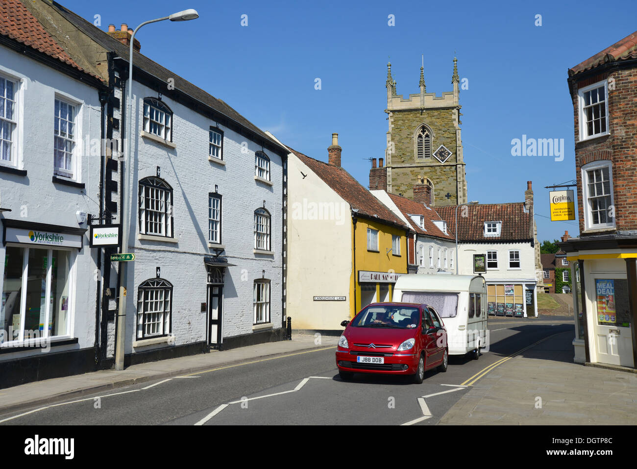 High Street showing St Wilfrid's Parish Church, Alford, Lincolnshire