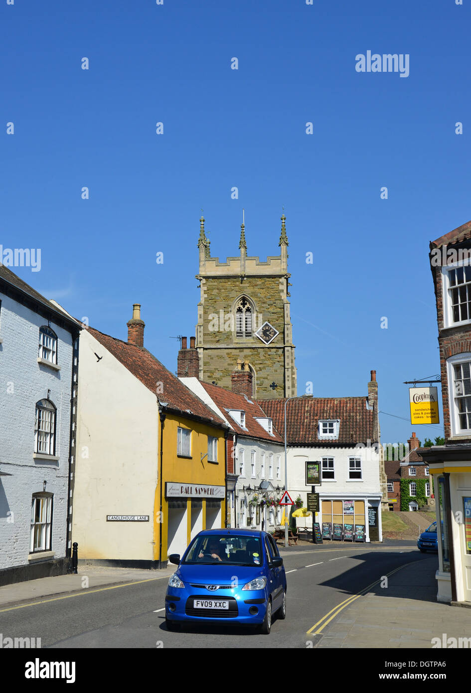 High Street showing St Wilfrid's Parish Church, Alford, Lincolnshire