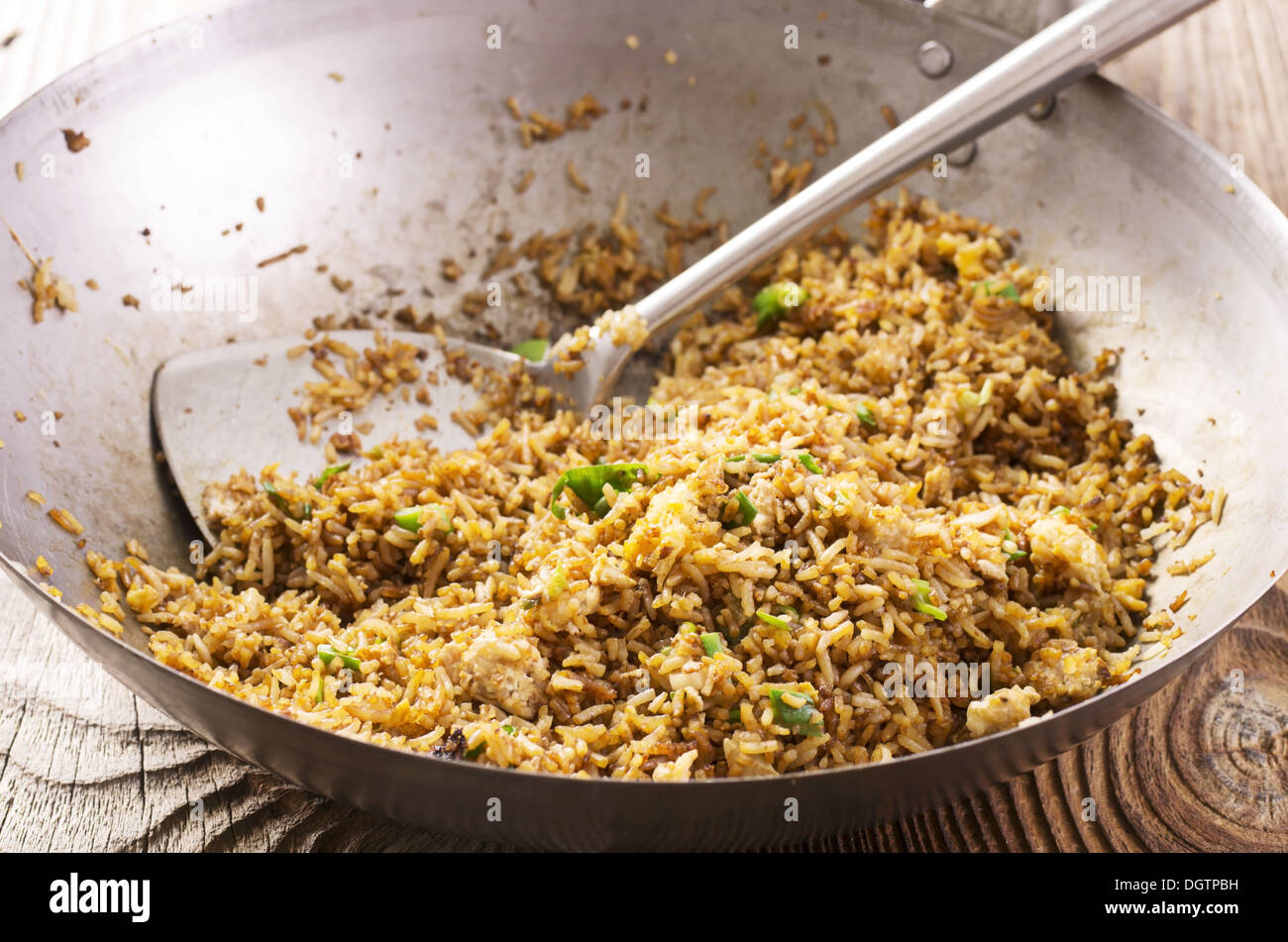 fried rice in wok Stock Photo Alamy