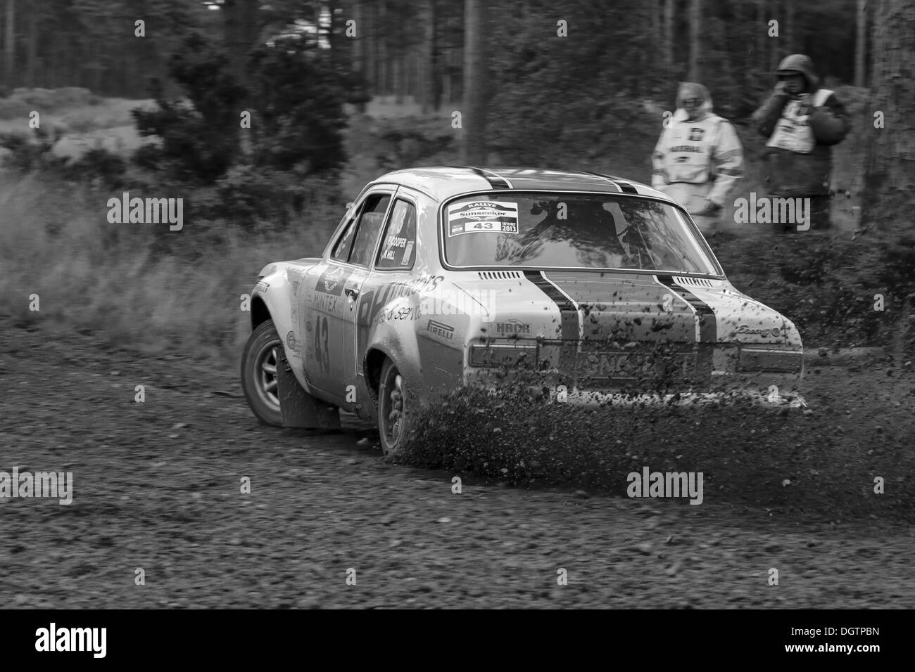Ford escort Rally car taking part in the Rallye Sunseeker 2013 Stock Photo