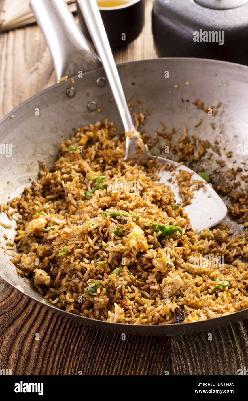 fried rice in wok Stock Photo Alamy