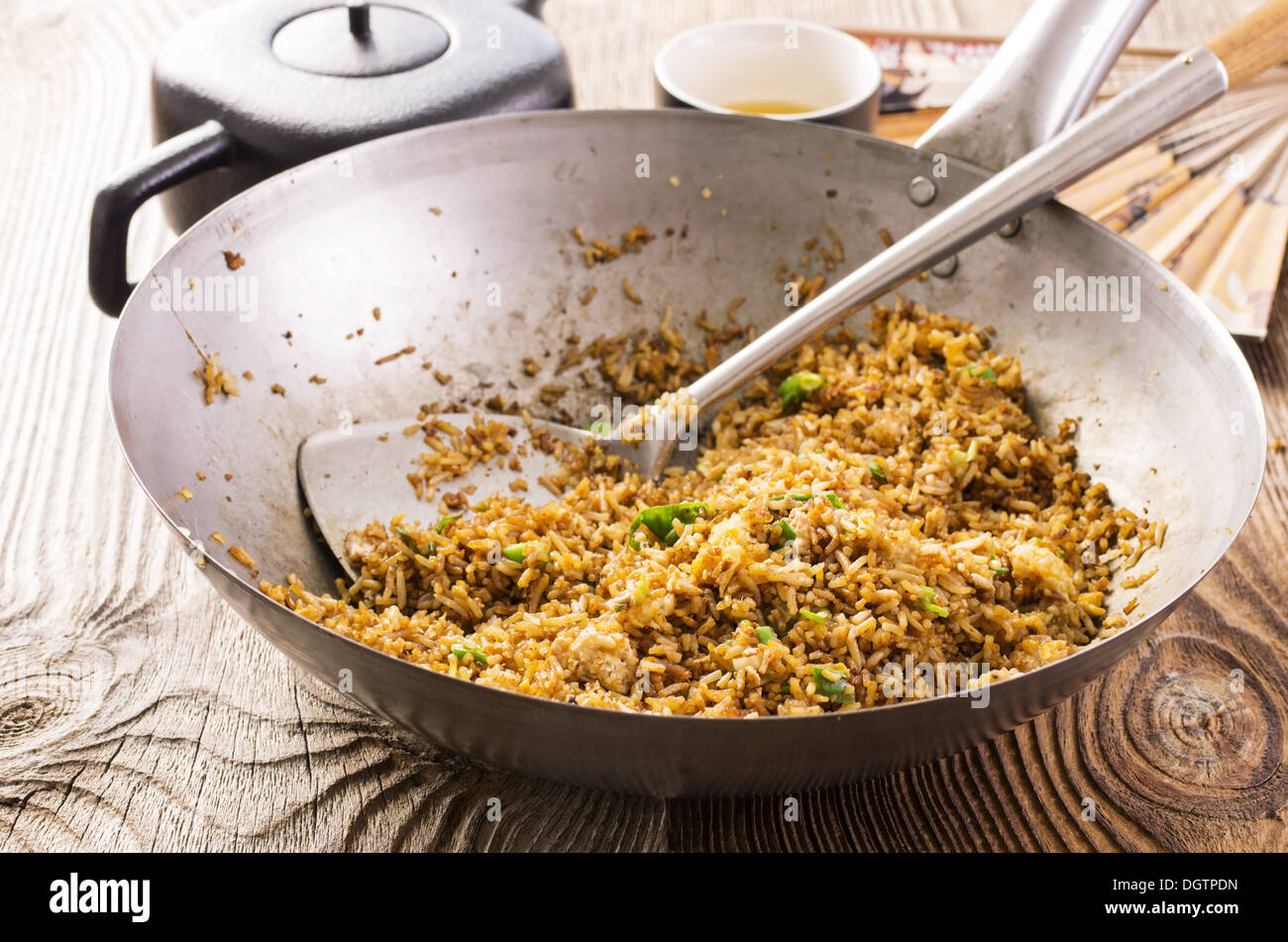 fried rice in wok Stock Photo Alamy