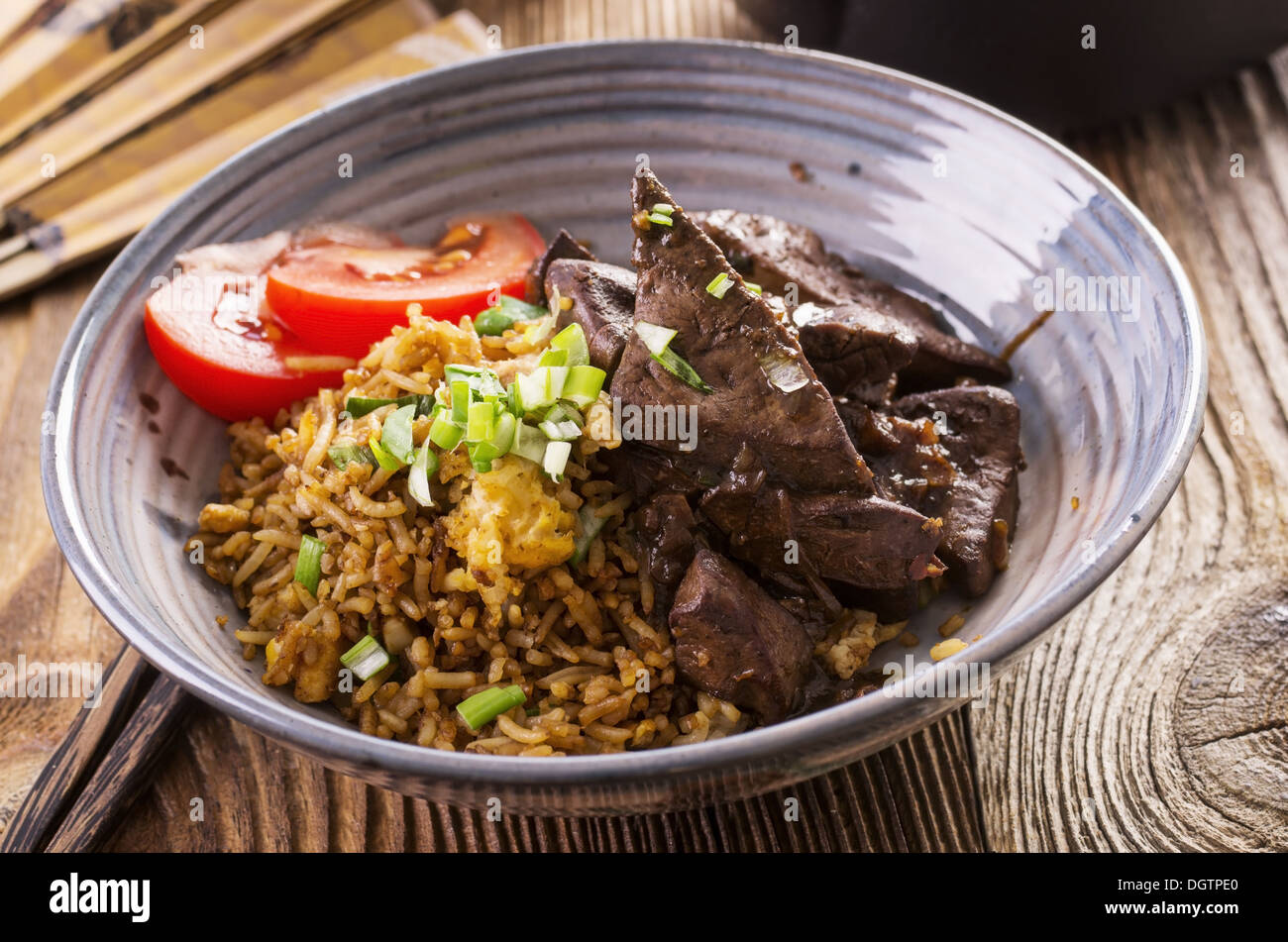 fried rice with liver Stock Photo Alamy