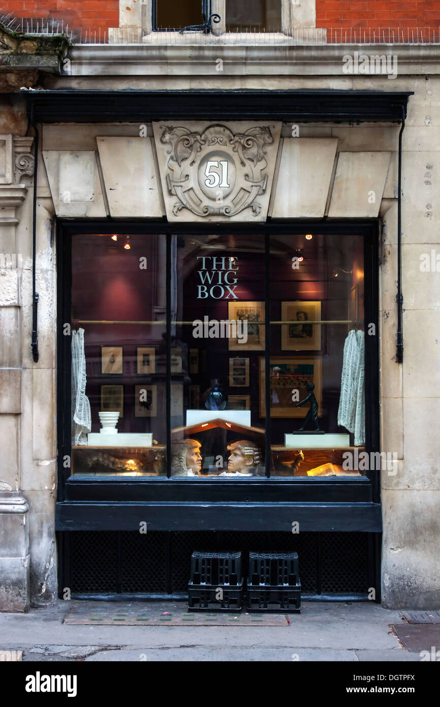 The Wig Box, Carey Street, London Stock Photo