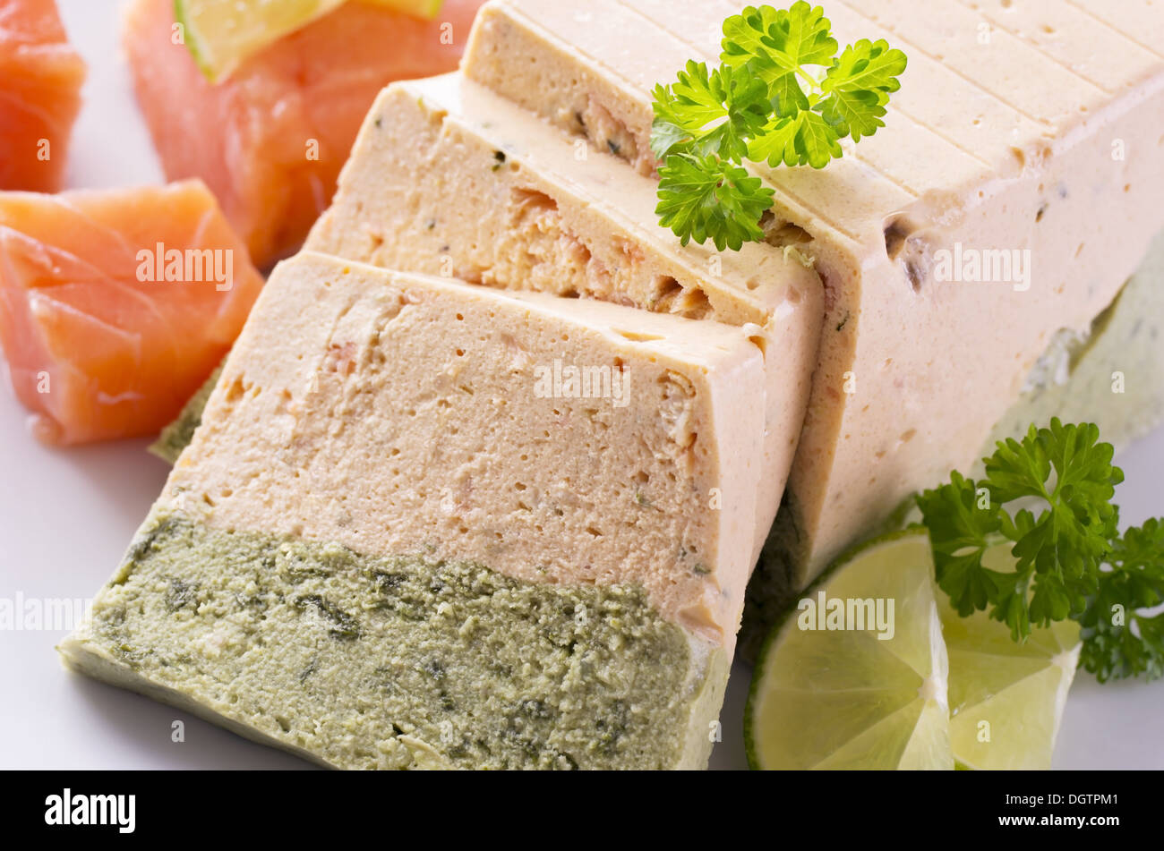 salmon and spinach terrine Stock Photo Alamy