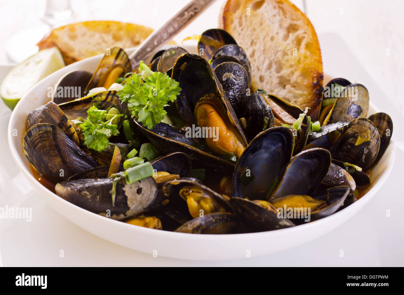 mussels cooked Stock Photo Alamy