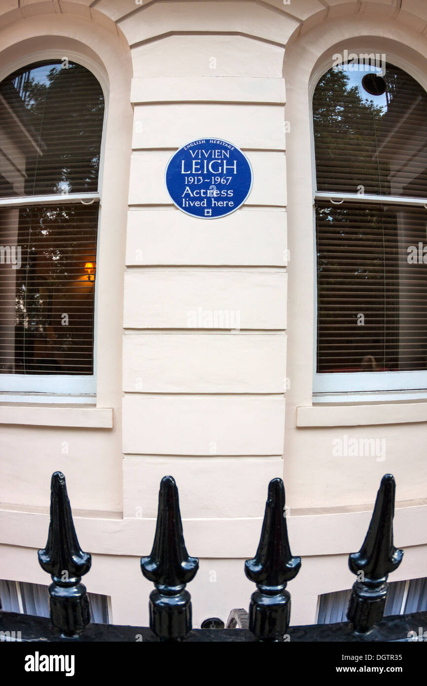 Blue Plaque on former home of Vivien Leigh Stock Photo