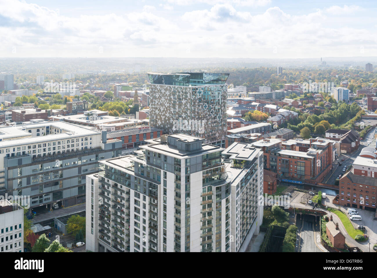 The Cube, apartments, and a view over Edgbaston, Birmingham, West