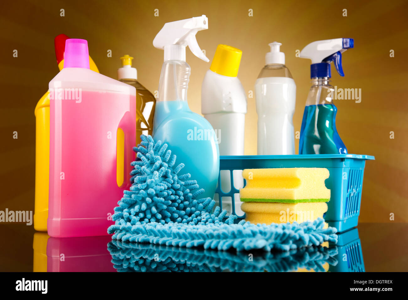 House cleaning products Stock Photo Alamy