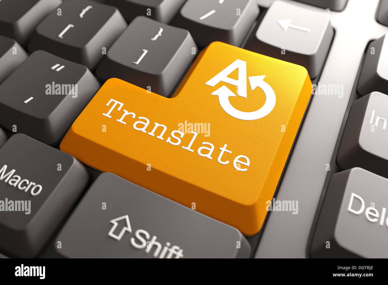 Keyboard with Translate Button Stock Photo Alamy