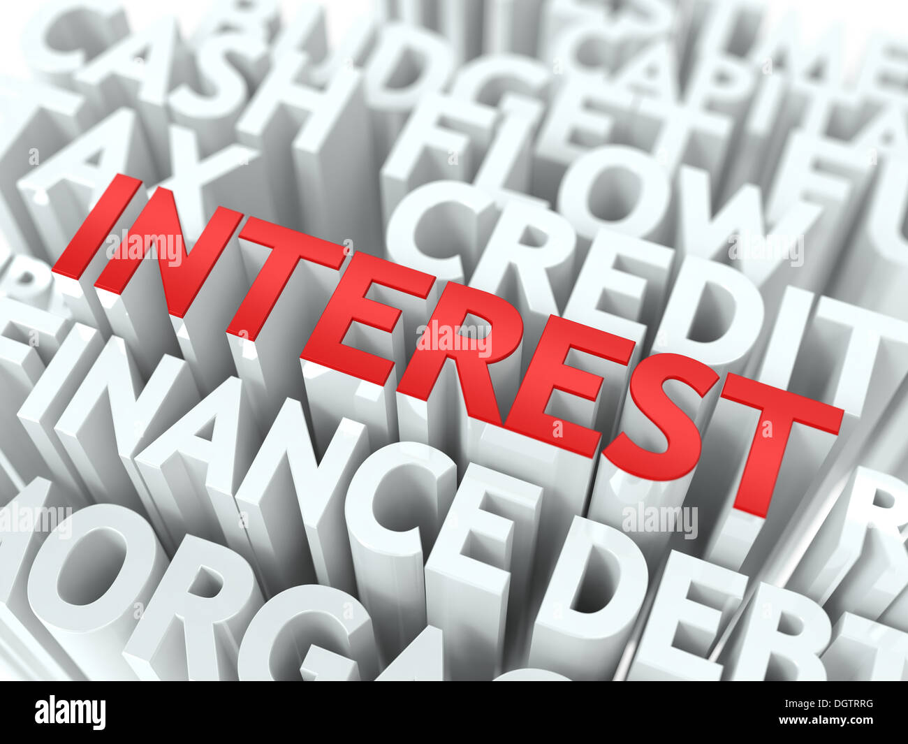 Interest. The Wordcloud Concept. Stock Photo