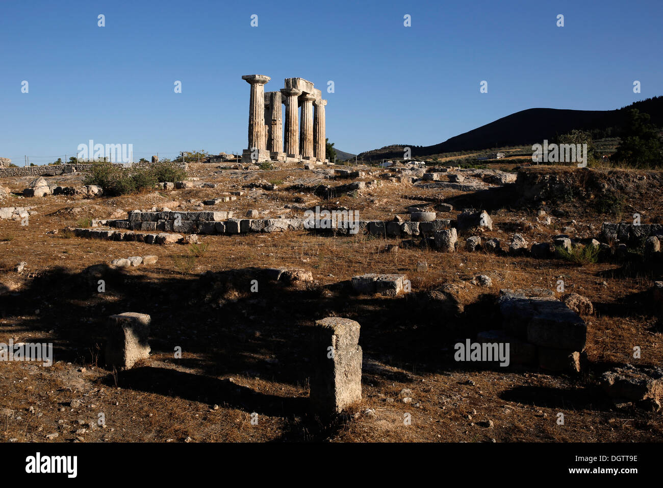 The ancient Temple of Apollo, Ancient Corinth, Greece Stock Photo - Alamy