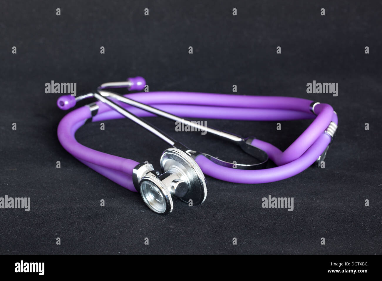 stethoscope on a black background Stock Photo - Alamy