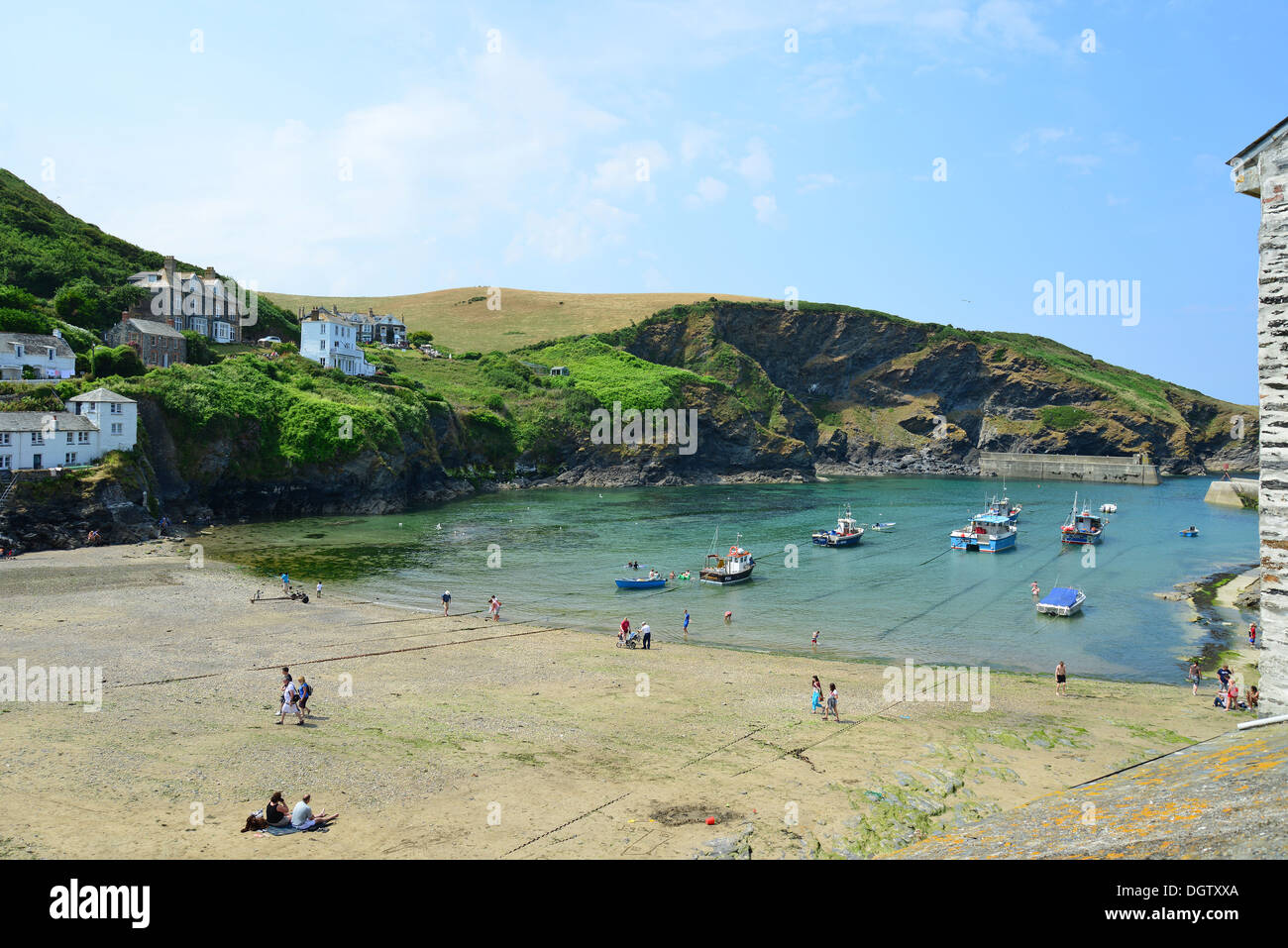 Harbour view, Port Isaac, Cornwall, England, United Kingdom Stock Photo
