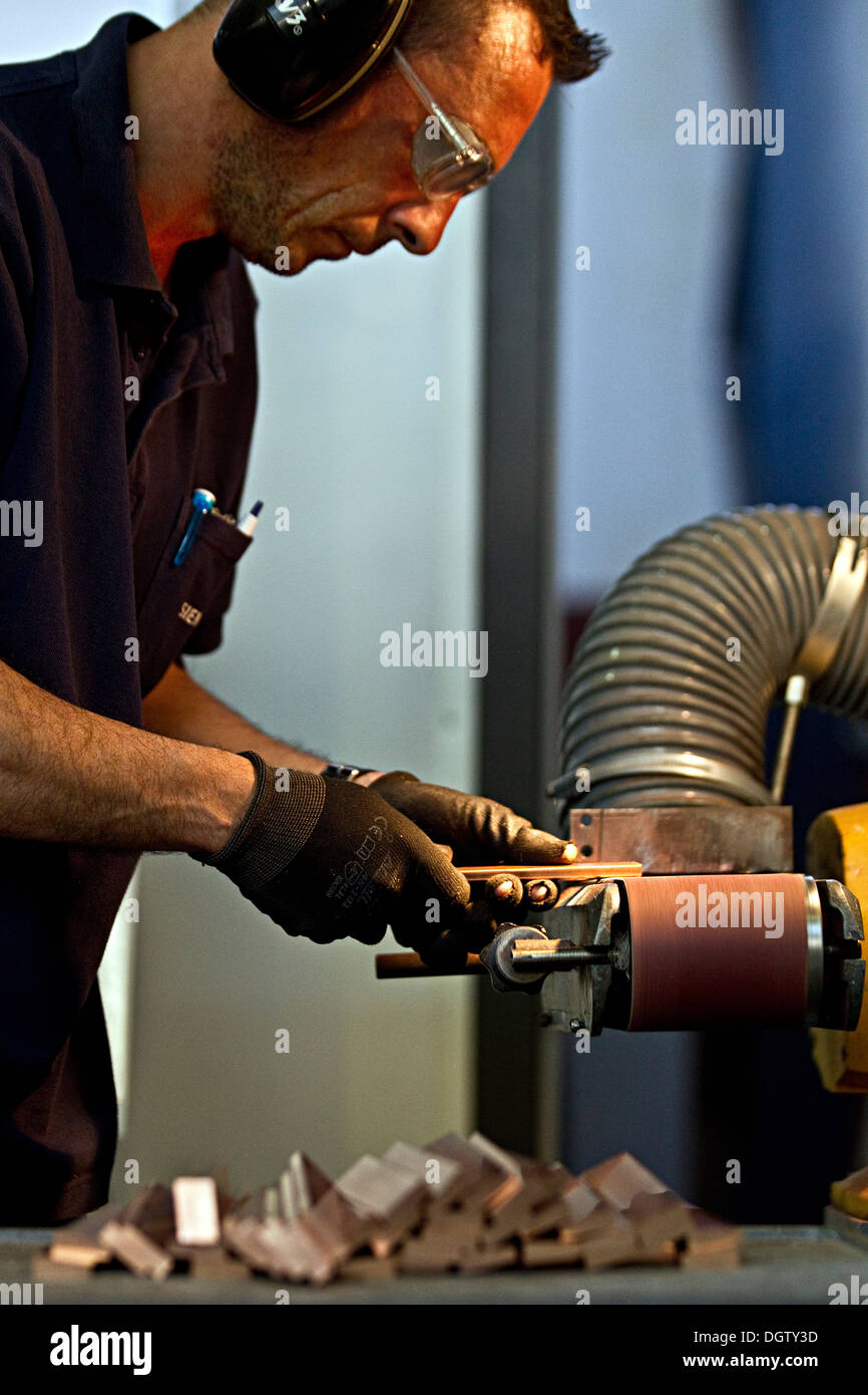 A worker at factory in Majorca, Spain Stock Photo