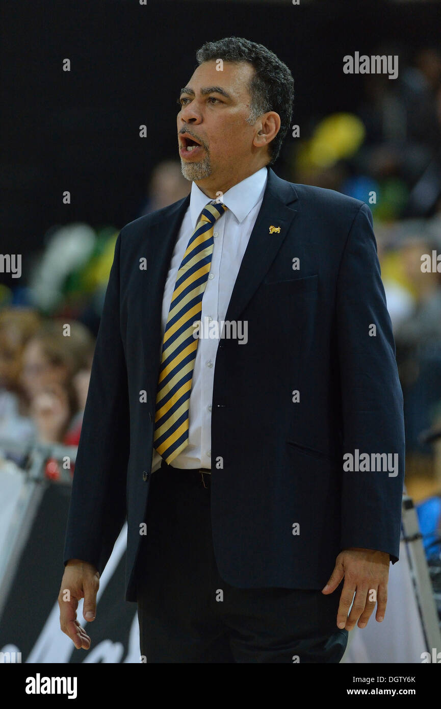 London, UK. 25th Oct, 2013.   London Lions Vince Macauley [Head Coach] during the Lions 100-92 win over the Plymouth Raiders. Lions won the match 100-92.  © Stephen Bartholomew/Alamy Live News Stock Photo