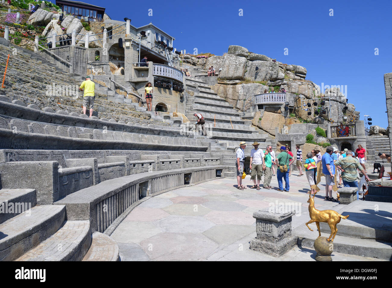 Minack Theatre, Porthcurno Bay, Porthcurno, Cornwall, England, United Kingdom Stock Photo