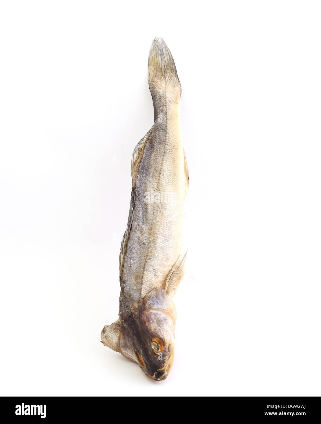 perch. Dried fish on a white background Stock Photo