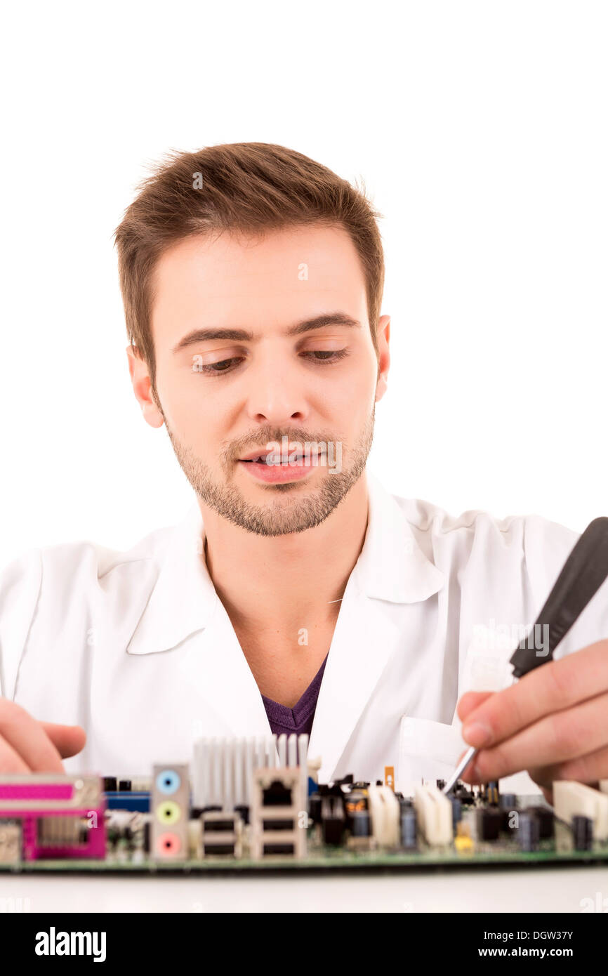 Computer Engineer, isolated over white background Stock Photo Alamy