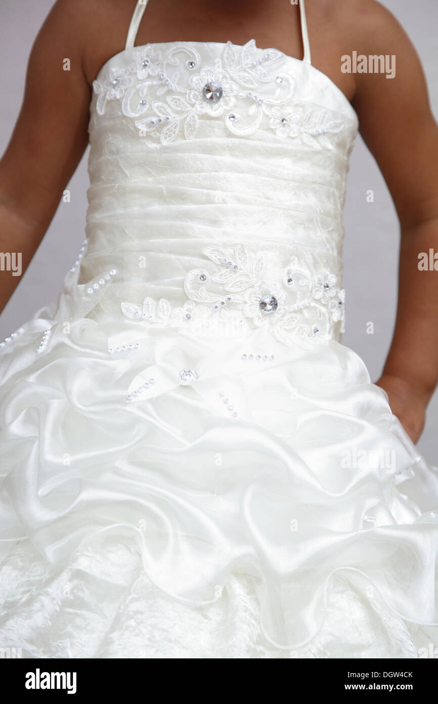 little girl in white dress Stock Photo Alamy