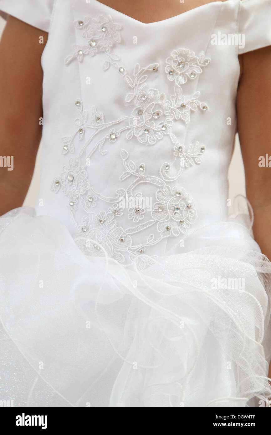 little girl in white dress Stock Photo Alamy