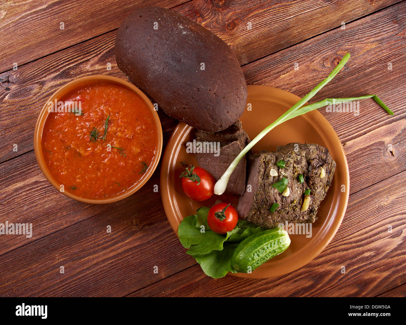 Italian rustic dinner Stock Photo Alamy