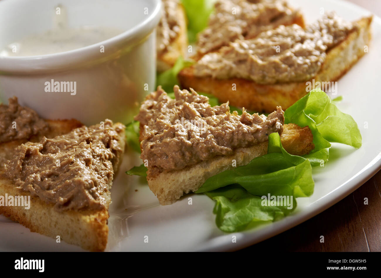 bread with delicious liver pate Stock Photo Alamy